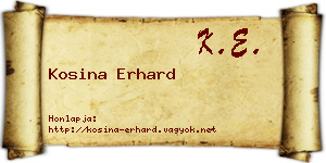 Kosina Erhard névjegykártya